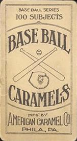 1909-11 American Caramel (E90-1) #NNO Eddie Collins Back