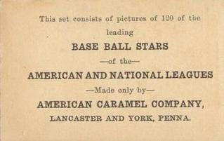 1922 E121 American Caramel Series of 120 #NNO Eddie Foster Back
