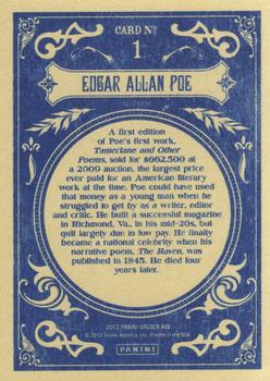 2012 Panini Golden Age #1 Edgar Allan Poe Back