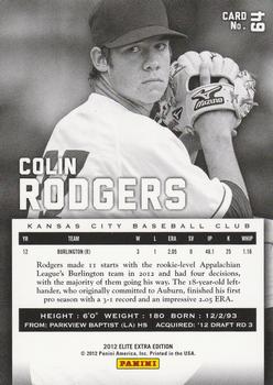 2012 Panini Elite Extra Edition #64 Colin Rodgers Back