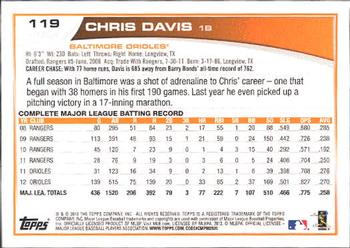 2013 Topps #119 Chris Davis Back