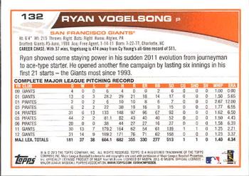 2013 Topps #132 Ryan Vogelsong Back