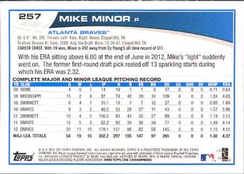 2013 Topps #257 Mike Minor Back