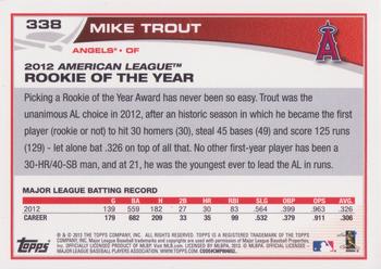 2013 Topps #338 Mike Trout Back