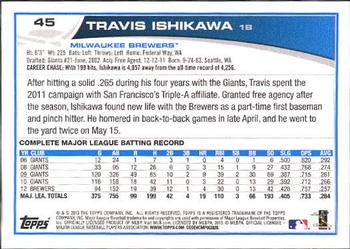 2013 Topps #45 Travis Ishikawa Back