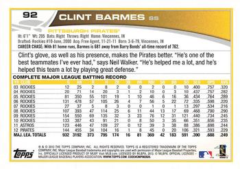 2013 Topps #92 Clint Barmes Back