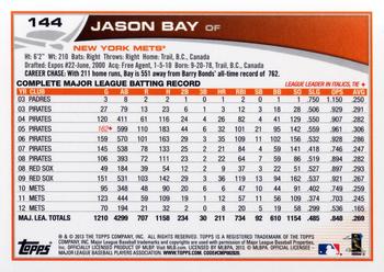 2013 Topps #144 Jason Bay Back