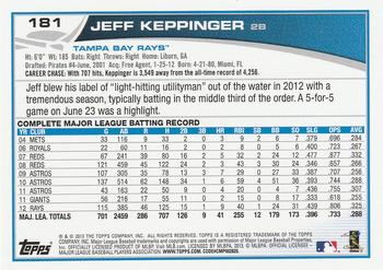 2013 Topps #181 Jeff Keppinger Back