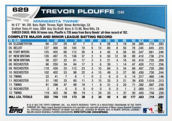 2013 Topps #629 Trevor Plouffe Back