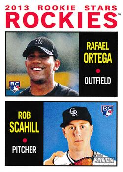 2013 Topps Heritage #378 Rockies Rookie Stars (Rafael Ortega / Rob Scahill) Front