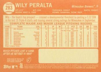 2013 Topps Heritage #283 Wily Peralta Back