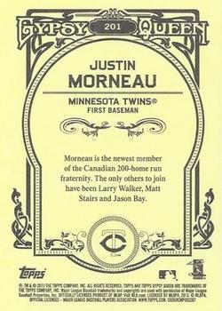 2013 Topps Gypsy Queen #201 Justin Morneau Back
