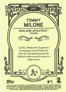 2013 Topps Gypsy Queen #253 Tommy Milone Back