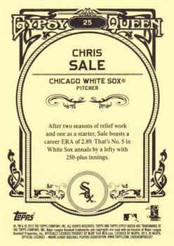 2013 Topps Gypsy Queen #25 Chris Sale Back