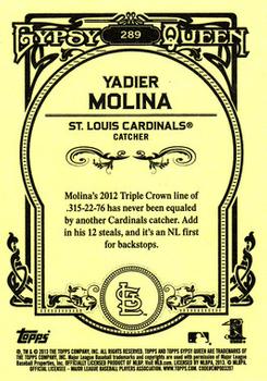 2013 Topps Gypsy Queen #289 Yadier Molina Back
