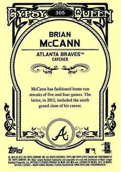 2013 Topps Gypsy Queen #305 Brian McCann Back