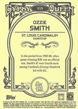 2013 Topps Gypsy Queen #315 Ozzie Smith Back