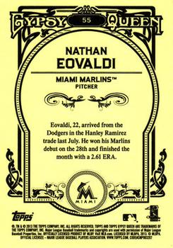 2013 Topps Gypsy Queen #55 Nathan Eovaldi Back