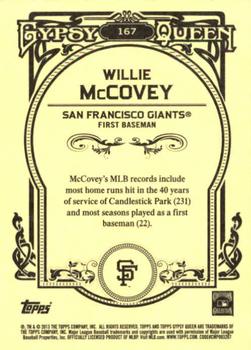 2013 Topps Gypsy Queen #167 Willie McCovey Back