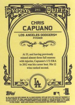 2013 Topps Gypsy Queen #241 Chris Capuano Back