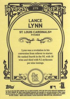 2013 Topps Gypsy Queen #279 Lance Lynn Back