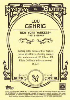 2013 Topps Gypsy Queen #83 Lou Gehrig Back