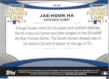 2012 Bowman Chrome - Futures Game #FG-JH Jae-Hoon Ha Back