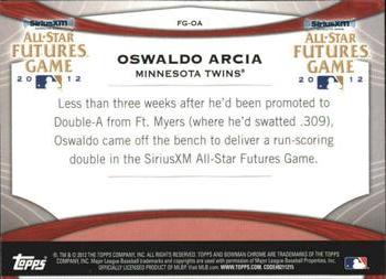 2012 Bowman Chrome - Futures Game #FG-OA Oswaldo Arcia Back