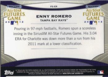 2012 Bowman Chrome - Futures Game #FG-ER Enny Romero Back