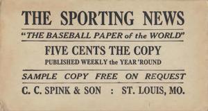 1916 Sporting News (M101-4) #73 Tommy Griffith Back