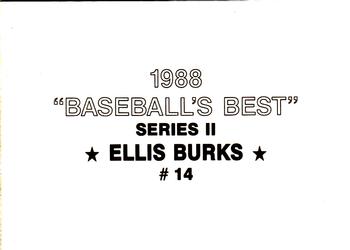 1988 Baseball's Best Series II (unlicensed) #14 Ellis Burks Back