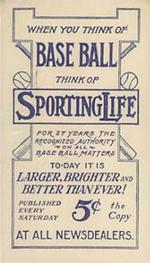 1910-11 Sporting Life M116 #NNO Hughie Jennings Back