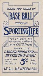 1910-11 Sporting Life M116 #NNO Frank Corridon Back