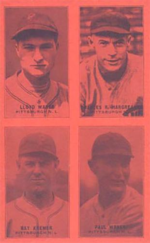 1929-30 Exhibits Four-in-One W463-1 #NNO Lloyd Waner / Bubbles Hargraves / Ray Kremer / Paul Waner Front