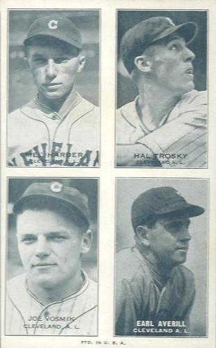 1936 Exhibits Four-in-One (W463-6) #NNO Mel Harder / Hal Trosky / Joe Vosmik / Earl Averill Front
