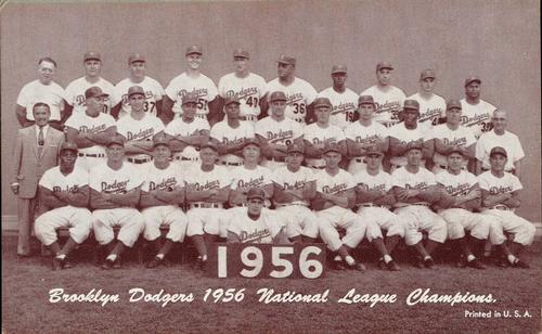 1947-66 Exhibits (W461) #NNO Brooklyn Dodgers 1956 National League Champions Front