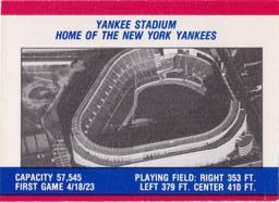 1988 Fleer Classic Miniatures - Logo Stickers (Stars) #NNO New York Yankees Back