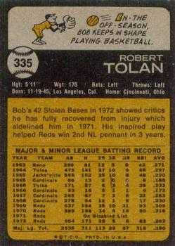1973 Topps #335 Bob Tolan Back