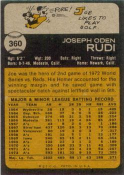 1973 Topps #360 Joe Rudi Back