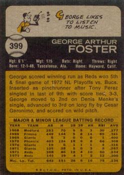 1973 Topps #399 George Foster Back