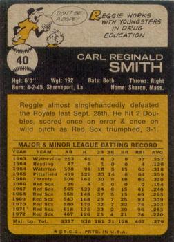 1973 Topps #40 Reggie Smith Back