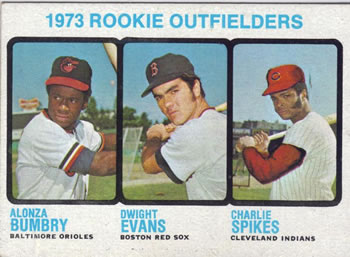 1973 Topps #614 1973 Rookie Outfielders (Alonza Bumbry / Dwight Evans / Charlie Spikes) Front