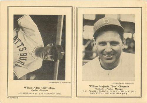 1946-49 Sports Exchange (W603) #5-12 Billy Meyer / Ben Chapman Front