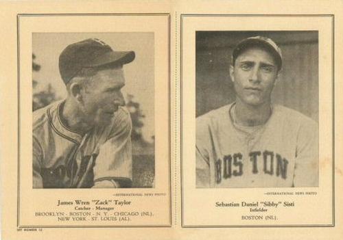 1946-49 Sports Exchange (W603) #6-12 Zack Taylor / Sibby Sisti Front