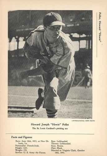 1946-49 Sports Exchange (W603) #2-8 Howie Pollet Front