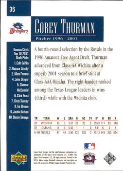 2001 Upper Deck Minors Centennial #36 Corey Thurman Back