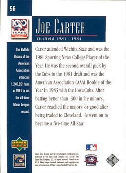 2001 Upper Deck Minors Centennial #56 Joe Carter Back