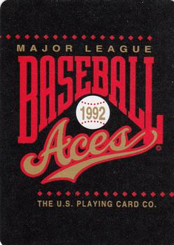 1992 U.S. Playing Card Co. Baseball Aces Playing Cards #K♥ Jose Canseco Back