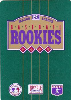 1992 Bicycle Rookies Playing Cards #10♣ Reggie Sanders Back