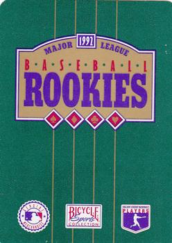 1992 Bicycle Rookies Playing Cards #2♥ Pat Mahomes Back